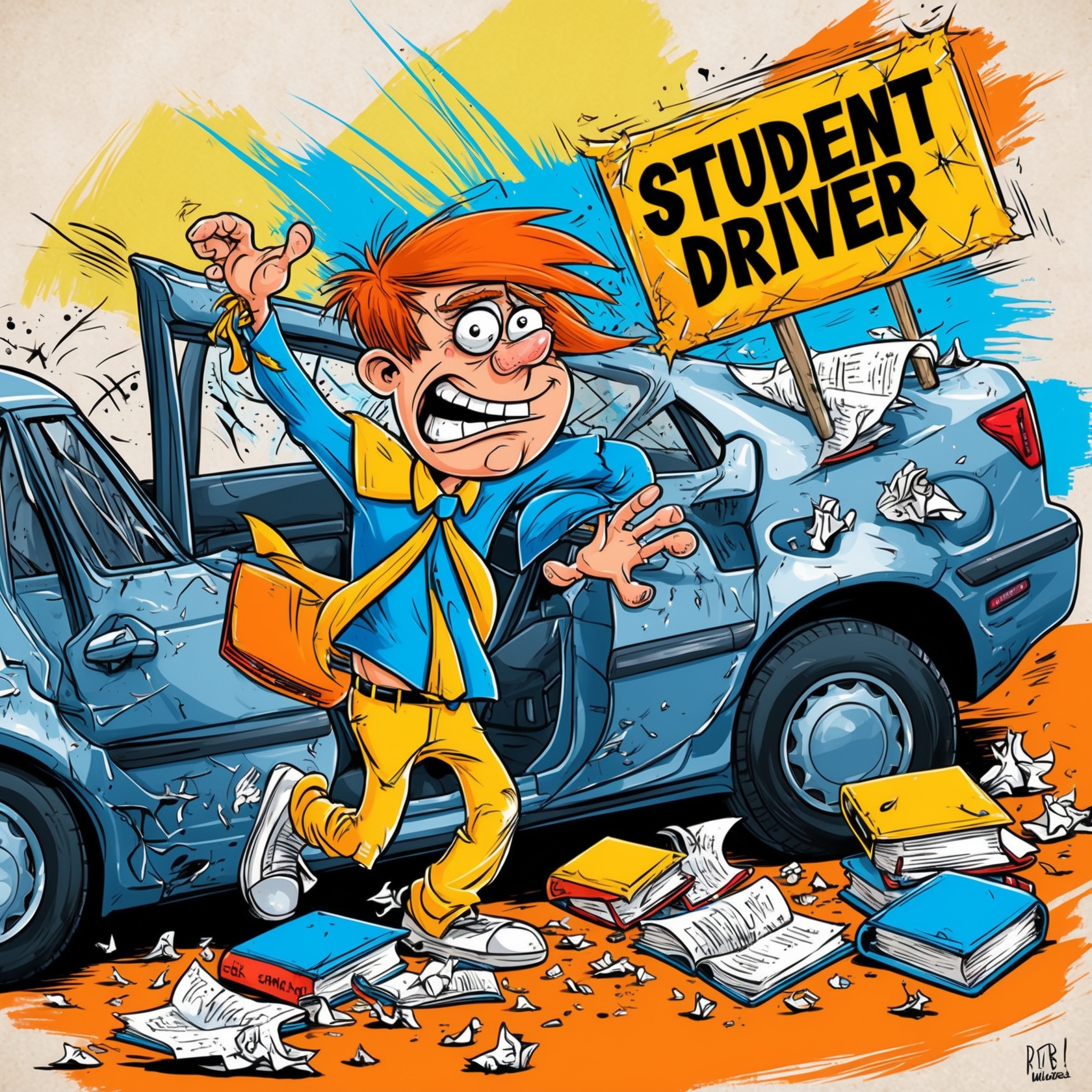 Student driver learning what affects car insurance rates