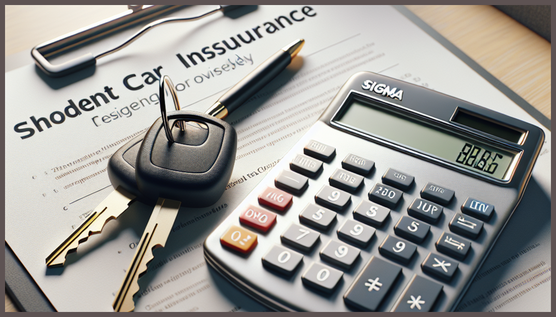 A calculator and car keys symbolizing student car insurance.