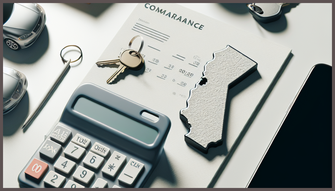 A calculator and car keys symbolizing insurance comparison in California.