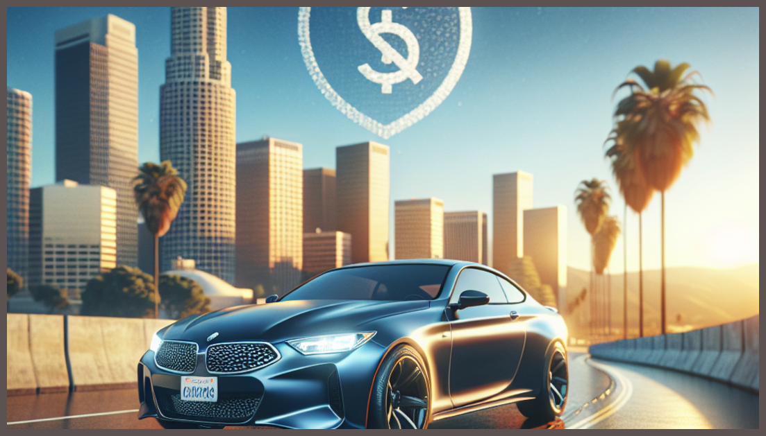 A car and a shield symbolizing insurance in California.