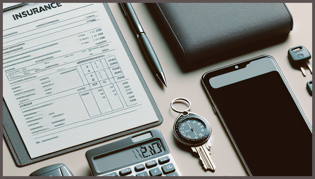 Calculator and car keys symbolize insurance savings.