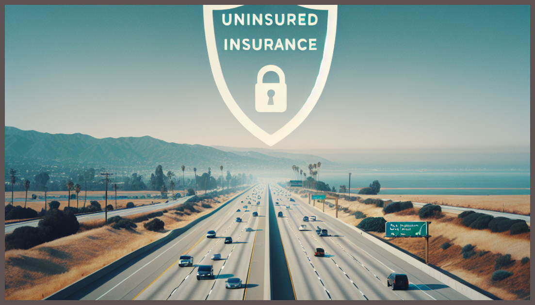 An insurance symbol representing protection against uninsured motorists in California.