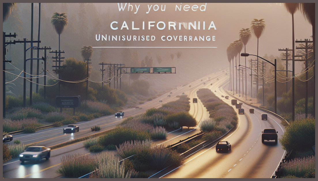 Photorealistic representation of California's road safety and insurance