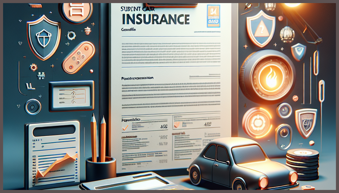 A detailed car insurance policy document and a calculator on a table.