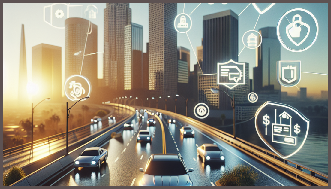Comparison of California auto insurance options with key symbols of trust.