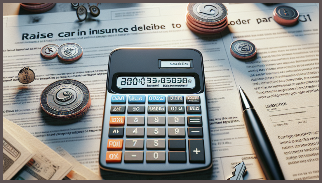 A simple calculator and car insurance symbols on a desk