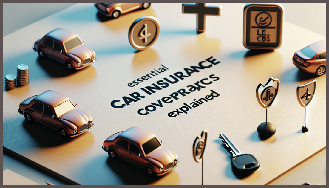 Illustration of car insurance coverage icons and options.