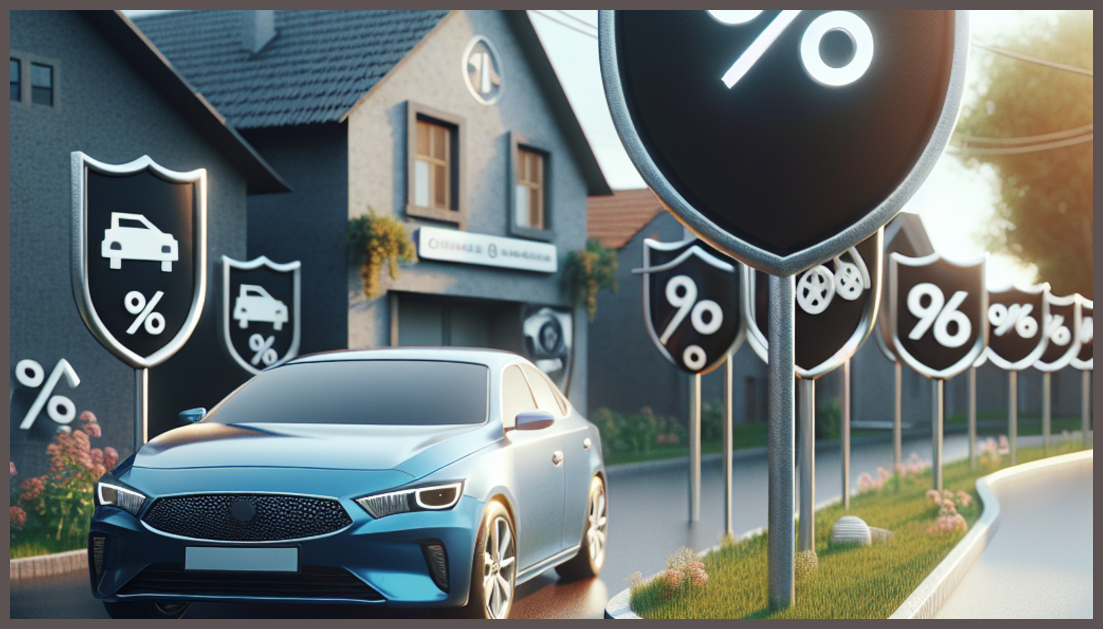 Car insurance symbols with a Jonesboro backdrop depicting trust and savings.